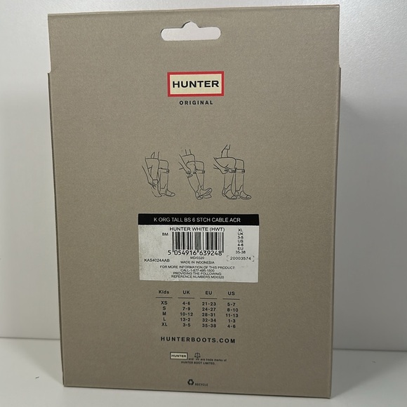 Kids Hunter Boot Socks sz XL white Hunter Boot Socks - Picture 2 of 7